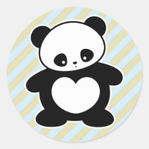 De panda van Kawaii Ronde Stickers