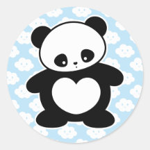 De panda van Kawaii Ronde Stickers