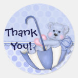 De paraplu draagt Blauw Baby dankt u Sticker
