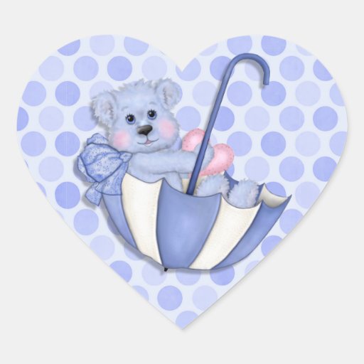 De Paraplu van het Thema van het baby draagt Roze  Hart Stickers