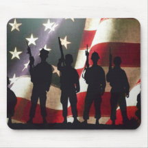 De patriottische Militaire Silhouetten van de Mili Muismatten