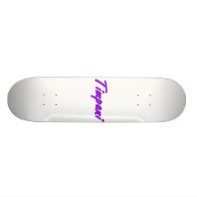 de pauken tekst blk schetst purple.png skateboard deck