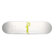 de pauken tekst blk schetst yellow.png skate deck