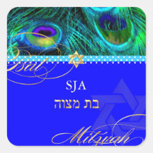 De pauwveer van PixDezines/Knuppel Mitzvah Vierkant Stickers