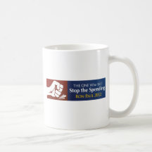 De persoon die het Besteden - Ron Paul 2012 zal te Koffie Mok