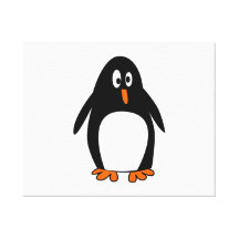 De Pinguïn van de cartoon Gallerij Wrapped Canvas