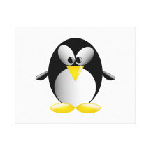 De Pinguïn van de cartoon Stretched Canvas Afdruk