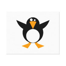 De Pinguïn van de cartoon Stretched Canvas Print