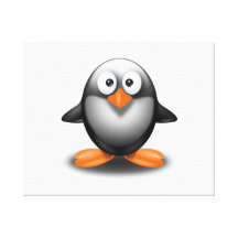 De Pinguïn van de cartoon Stretched Canvas Prints
