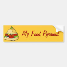 De piramide van de hamburger bumpersticker