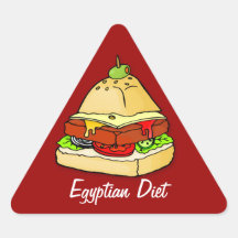 De piramide van de hamburger - Egyptisch Dieet Driehoekige Stickers