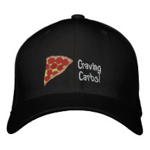 De pizza borduurde GLB u de Tekst kunt uitgeven Geborduurde Baseball Caps