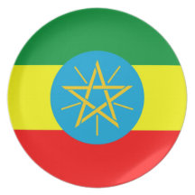 de plaat van de het landvlag van Ethiopië Bord