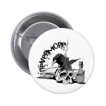 De Poe crâne et livre plus jamais Raven Badges Avec Agrafe