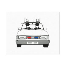 De Politiewagen van de cartoon Canvas Prints