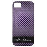 De polka stippelde Retro Paars iPhone 5 Case-Mate Hoesjes