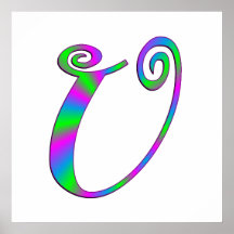 De Pret van de Brief U van het monogram Poster
