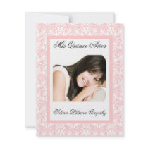 De Quinceanera de damassé rose et blanc roses douc