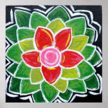 De Reeks van de bloem: Rood & Heet Roze Print