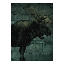 De Regen van de Amerikaanse elanden van de stier i Gepersonaliseerde Uitnodigingen