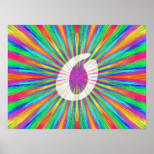 De regenboog barstte Monogram O Posters
