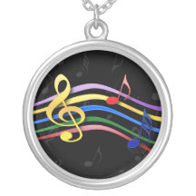 De regenboog Gekleurde Nota's van de Muziek Ketting