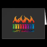 De Regenboog Menorah van de Chanoeka kaarten