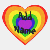 De regenbooghart van Sparkly Hartvormige Sticker