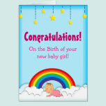De regenboogkaart van het Meisje van het Baby van  kaarten