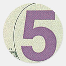 De Rekening van 5 Dollar om Stickers