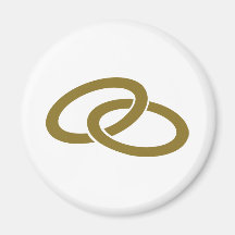 De ringen van de gouden bruiloft koelkast magneetjes