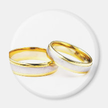 De Ringen van de gouden bruiloft op Witte Achtergr Koelkast Magneetje