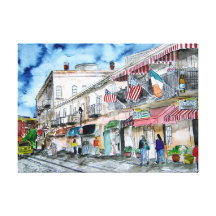 de rivierstraat van savanneGeorgië het schilderen  Canvas Prints