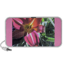De robijnrode Krabbel van de Bloem Laptop Speaker