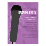De roche fête d'anniversaire pourpre de karaoke cartons d'invitation