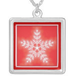 De rode en Witte Sneeuwvlok van de Ster Persoonlijke Ketting