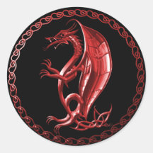 De rode Keltische Sticker van de Draak