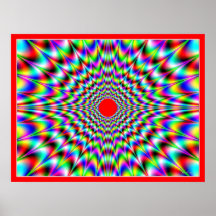 De rode Optische illusie van de Gloed van de Zon Posters