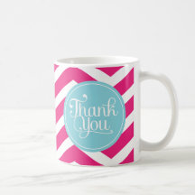 De roze Blauwe Chevron dankt u Koffie Beker