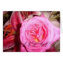 de roze bloem, DANKT U Wenskaart