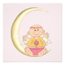 De roze Douche van het Meisje van het Baby van de  Gepersonaliseerde Uitnodigingen