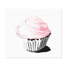 De roze druk van het cupcakecanvas stretched canvas print