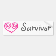 De roze Dubbele Spiraalvormige Overlevende van Kan Bumperstickers