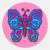 De Roze en Blauwe Vlinder van mod. Sticker
