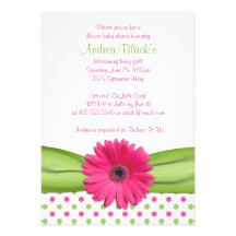 De roze en Groene Uitnodiging van het Baby shower 