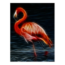 De Roze Flamingo van Fraktalius Wens Kaarten