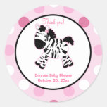 De roze Gestreepte Ronde Sticker van de Gunst stickers