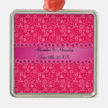De roze gunsten van het bloemenhuwelijk kerst ornament