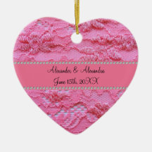 De roze gunsten van het kanthuwelijk ornament