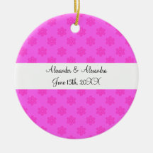 De roze gunsten van het sneeuwvlokkenhuwelijk kerst ornament